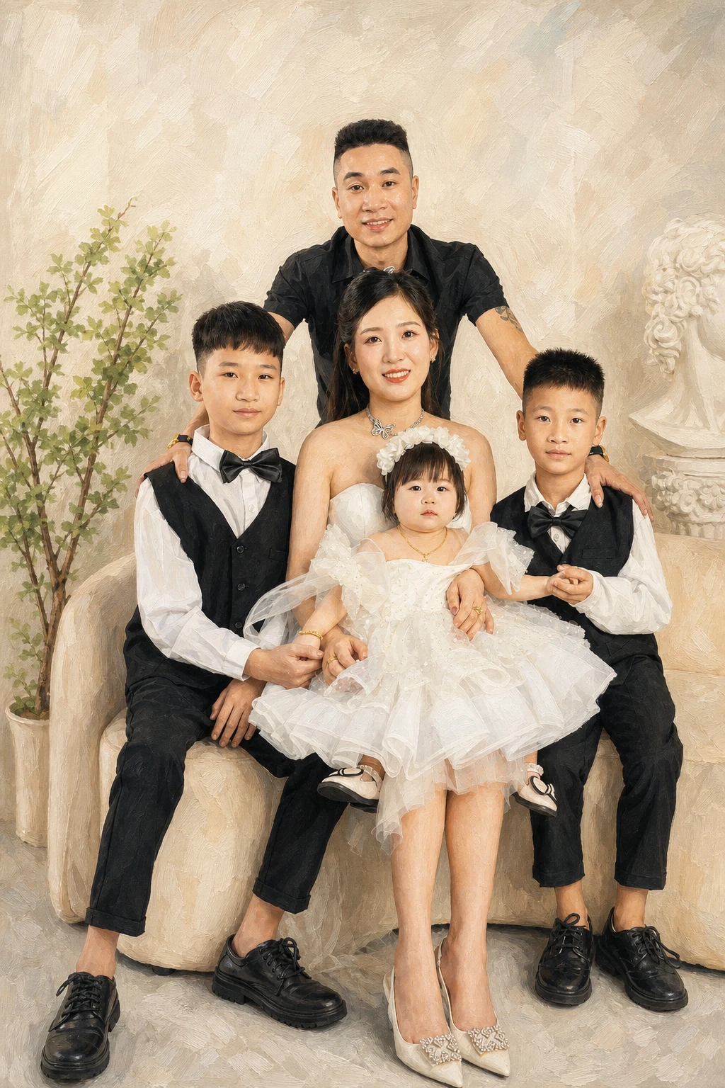 Whole-family portrait custom portrait