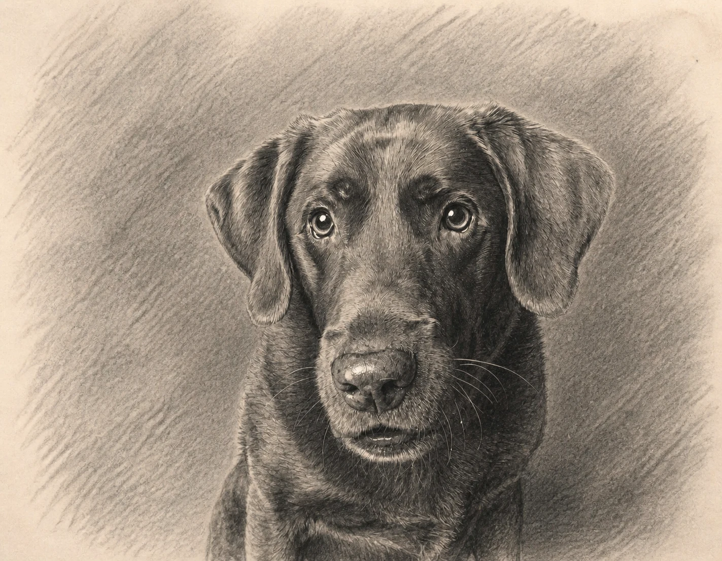 Pencil Keepsake pet portrait example