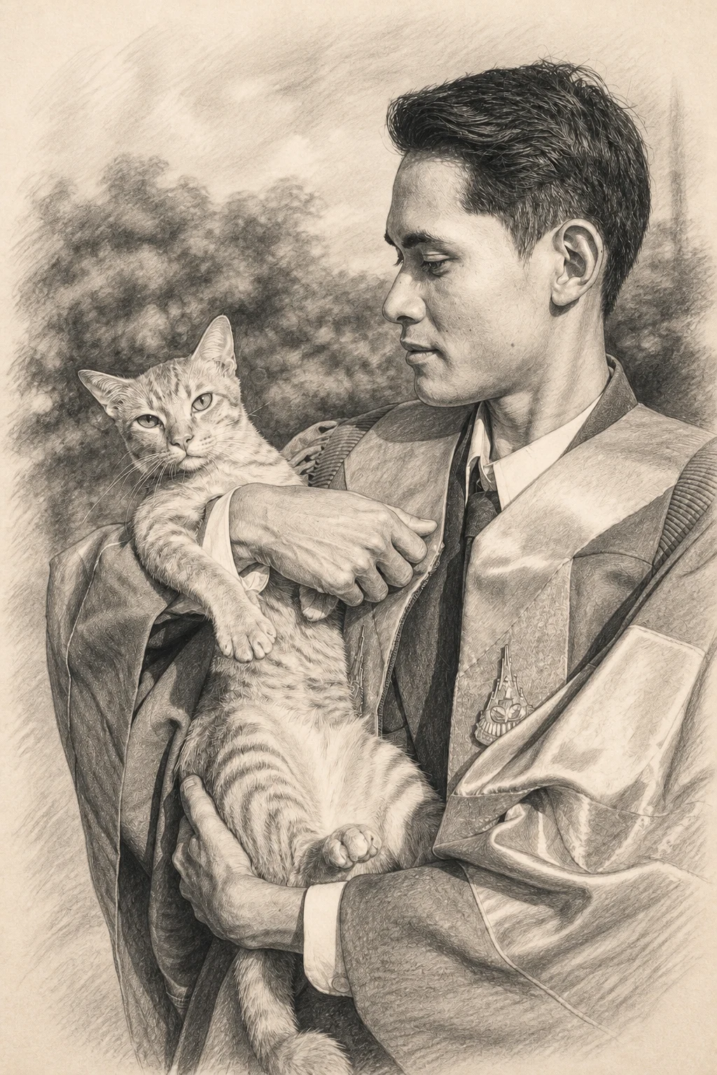 Pencil Keepsake pet portrait example