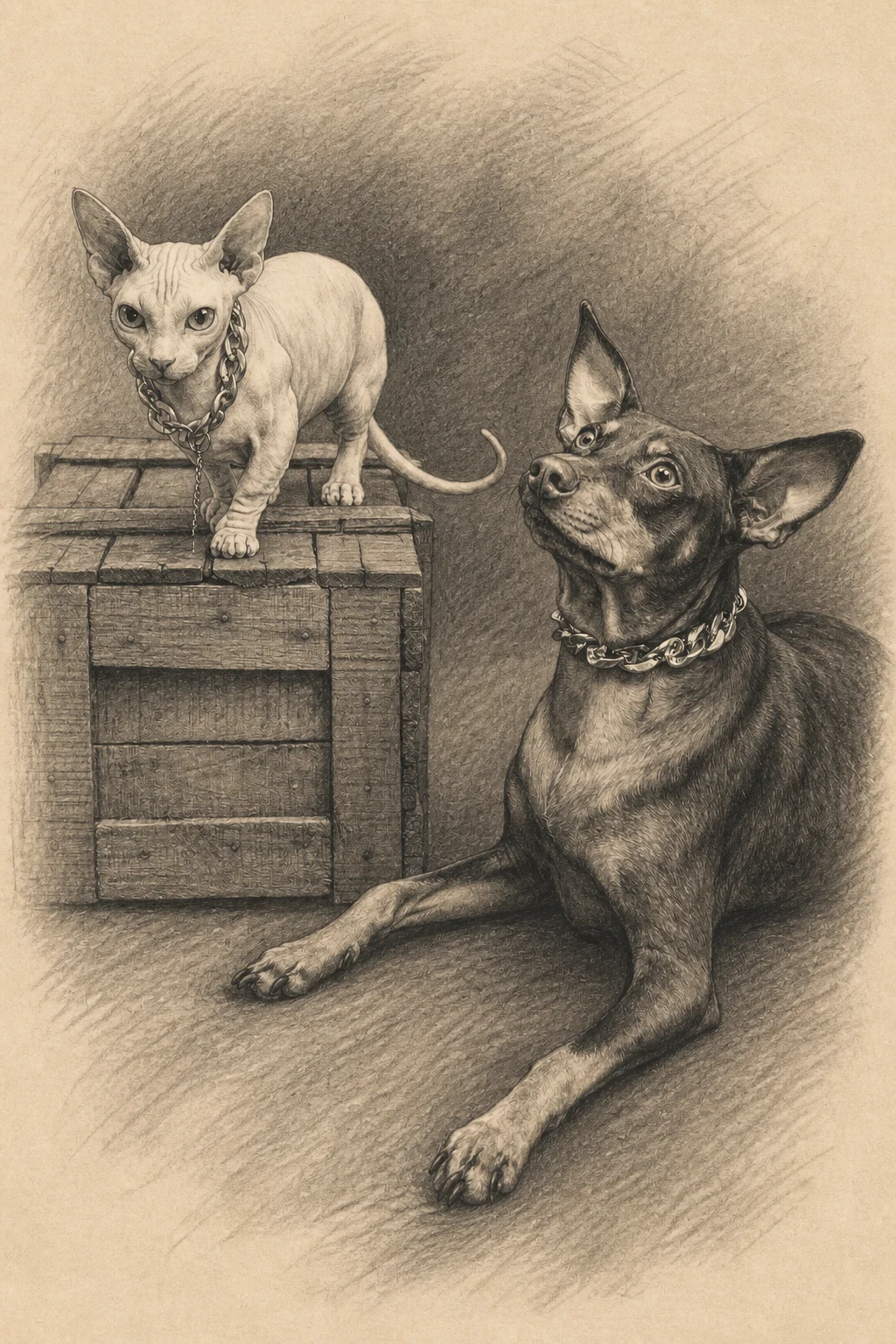 Pencil Keepsake pet portrait example