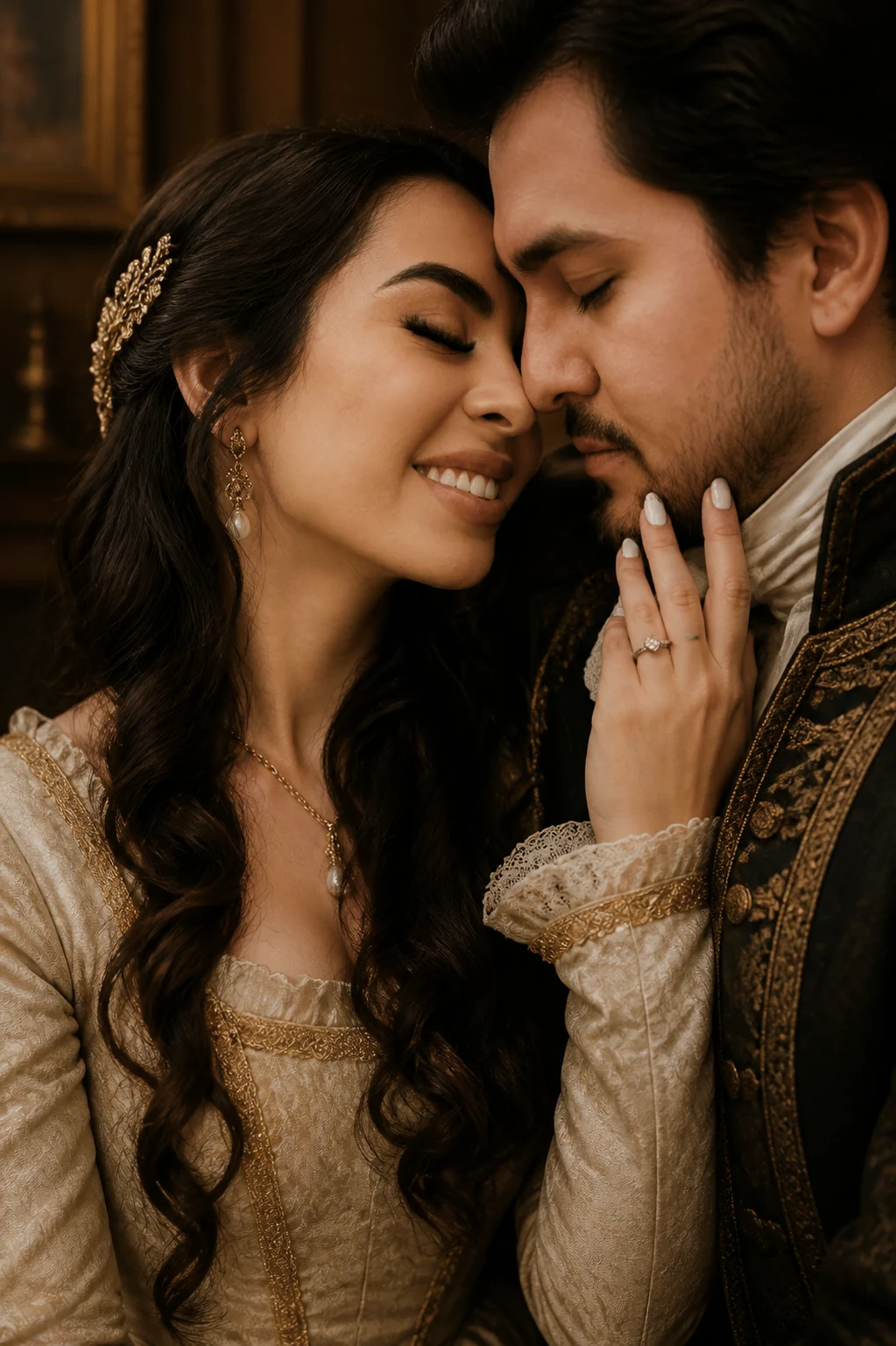Royal Heritage portrait made from close editorial portrait of an engaged couple