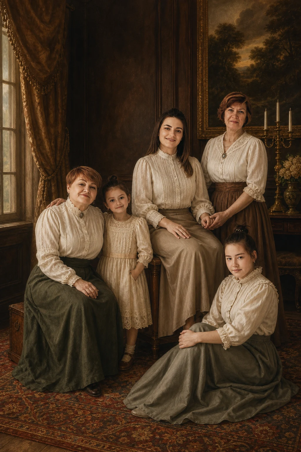 Royal Heritage portrait made from four generations of women together