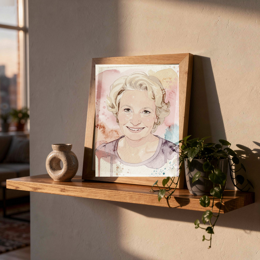 Anniversary card and matching framed portrait