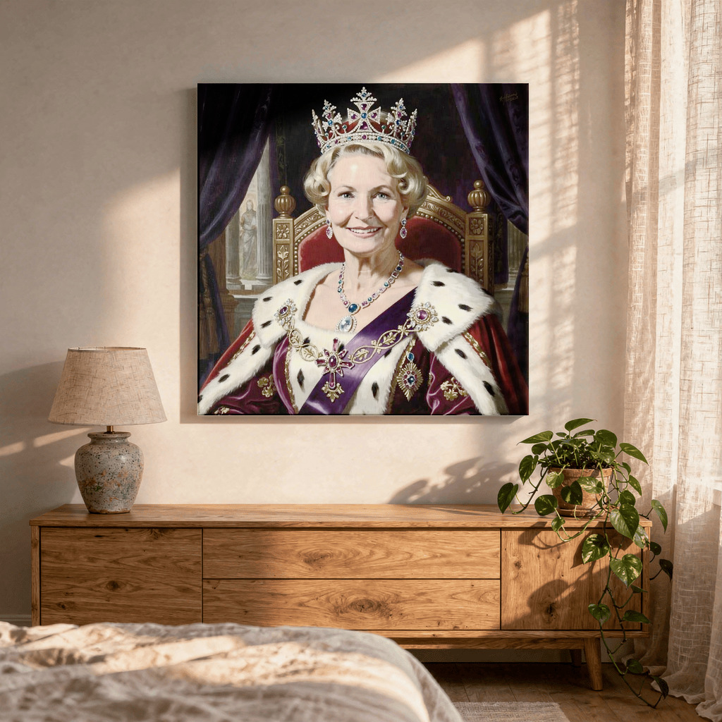 Royal style couple's portrait on canvas