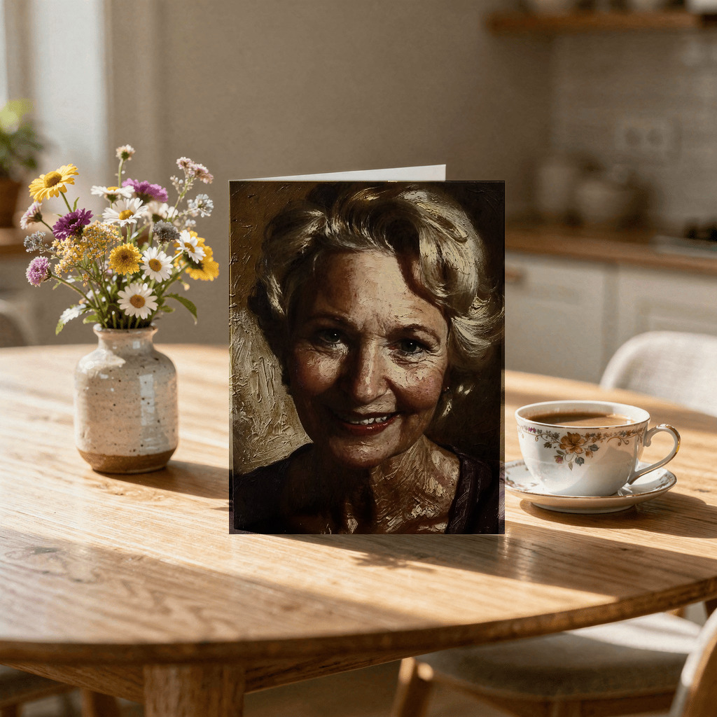 Old-master portrait at card prices — under $10 with envelope.