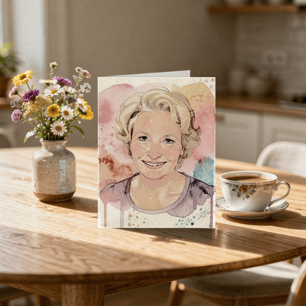 Real watercolor art at card prices — under $10 with envelope.
