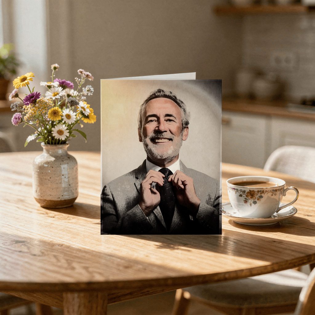 Photorealistic birthday card with grandkids portrait