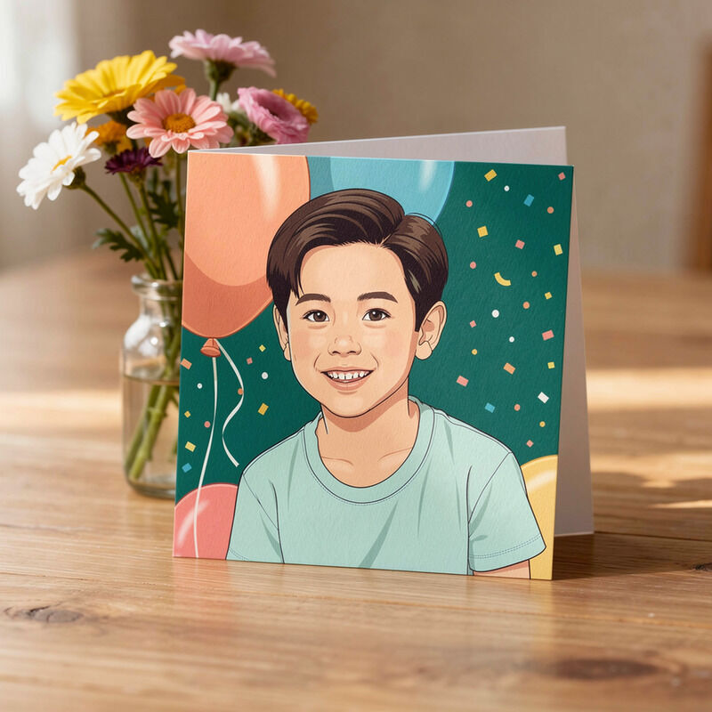 Greeting Card printed with the portrait