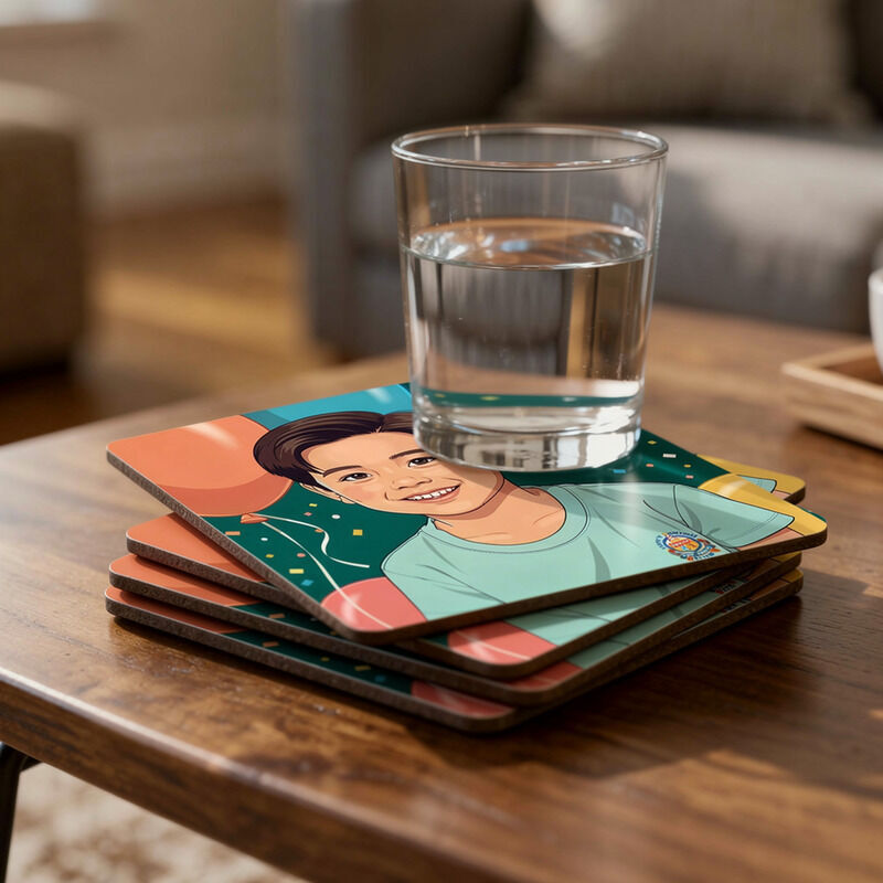 Custom Photo Cork Coasters — For Birthdays