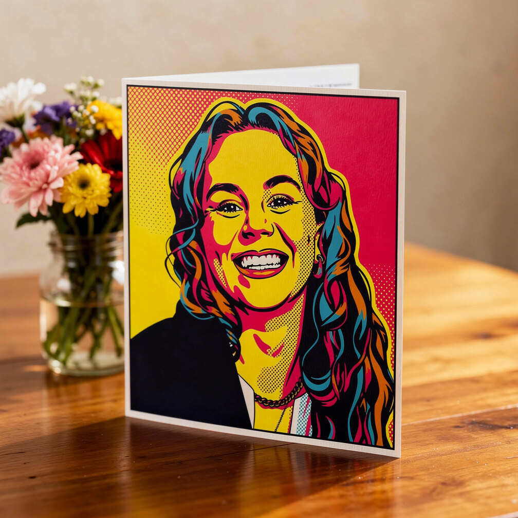 Greeting Card printed with the portrait