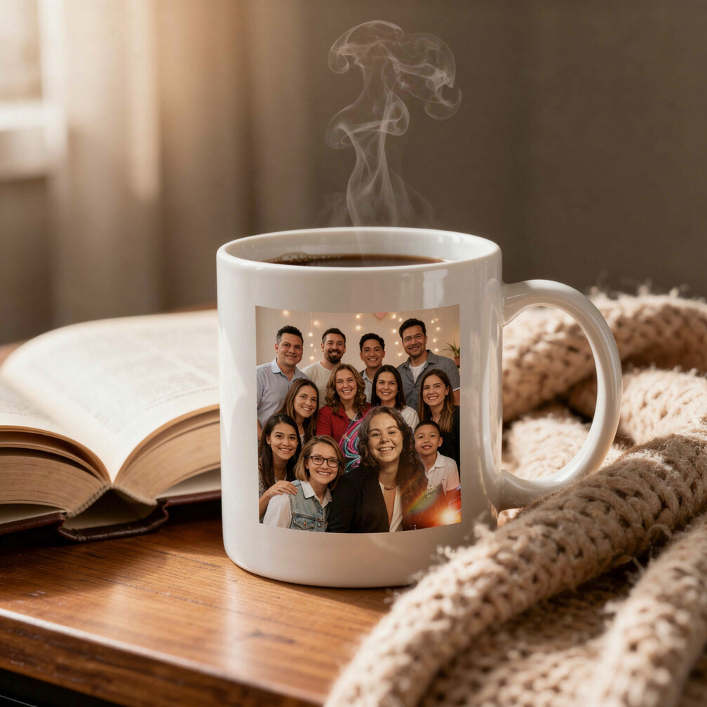 Ceramic Latte Mug printed with the portrait
