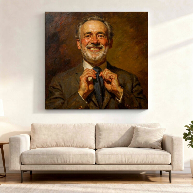 Custom portrait printed on a gift