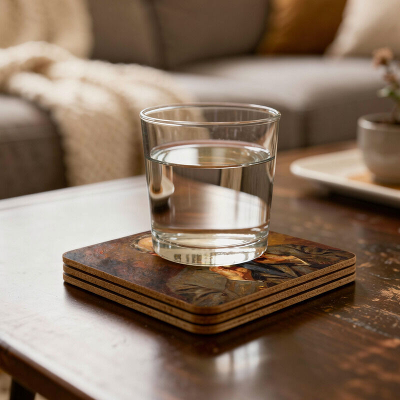 Custom Photo Cork Coasters — For Dad