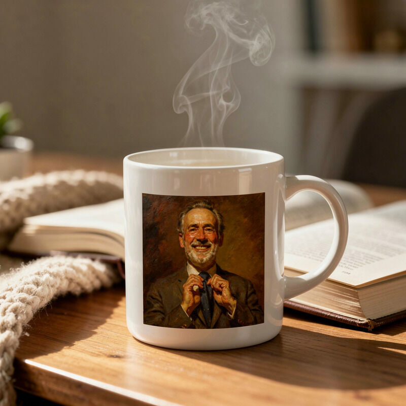 Ceramic Latte Mug printed with the portrait