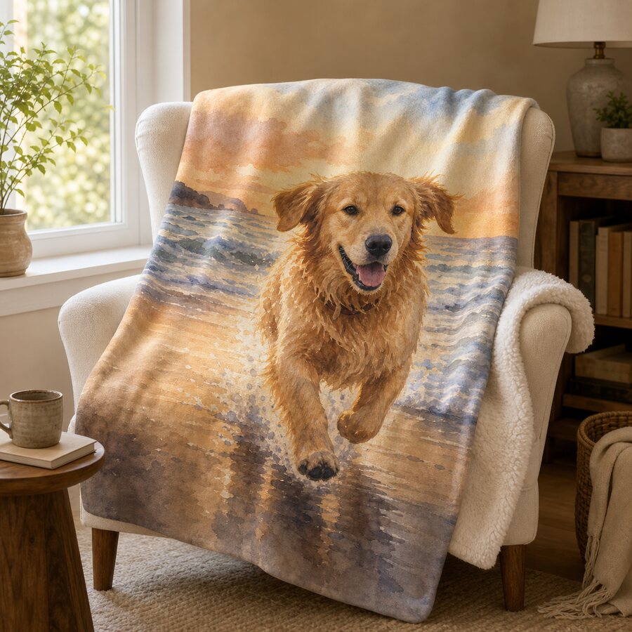 Custom Photo Sherpa Blanket — For Pets