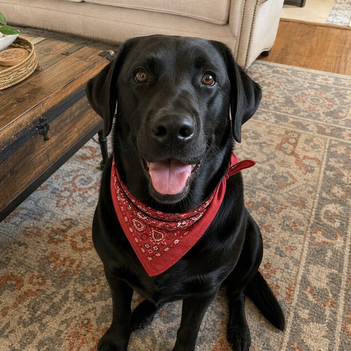 Black Lab rug photo