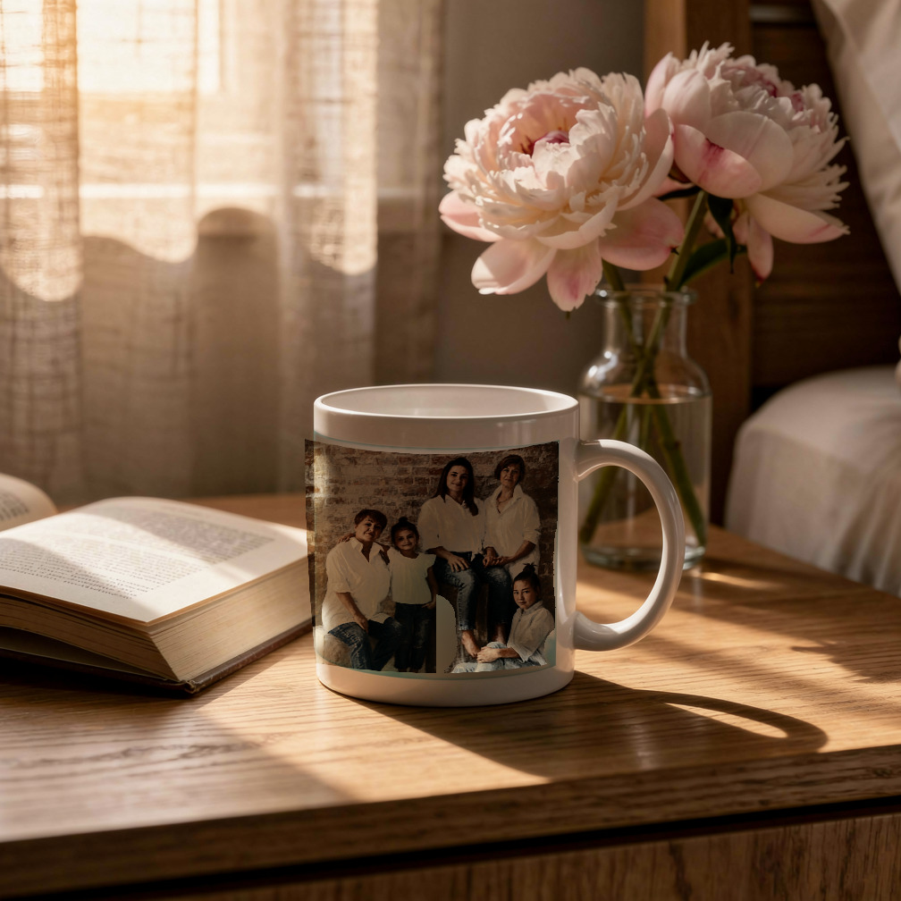 The exact approved portrait on Classic White Mug