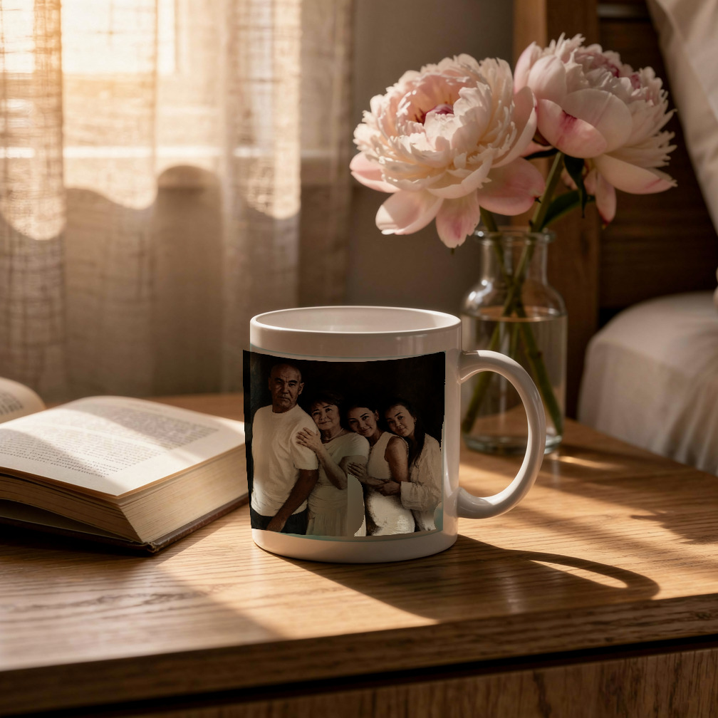 The exact approved portrait on Classic White Mug