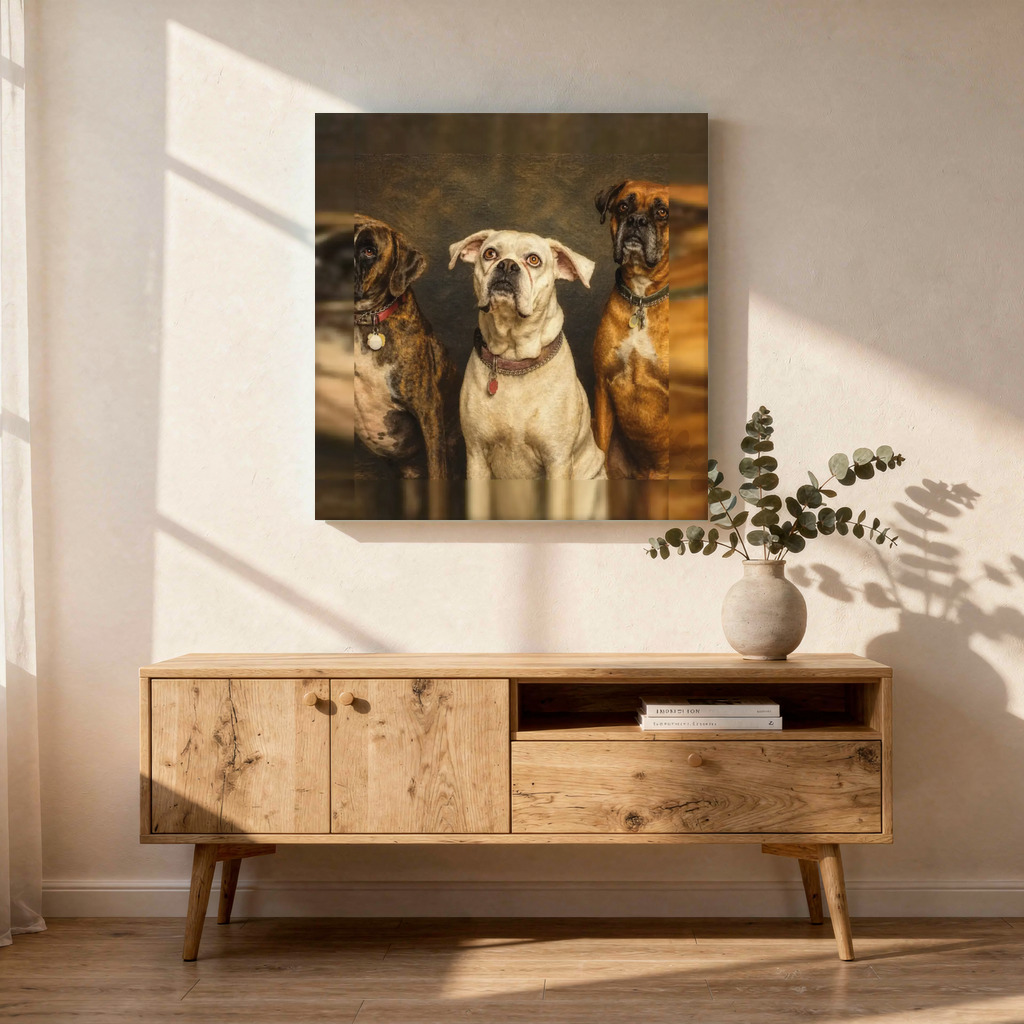 The exact Museum Oil artwork shown on Oil painting on canvas — the gravitas pick for pet parents.