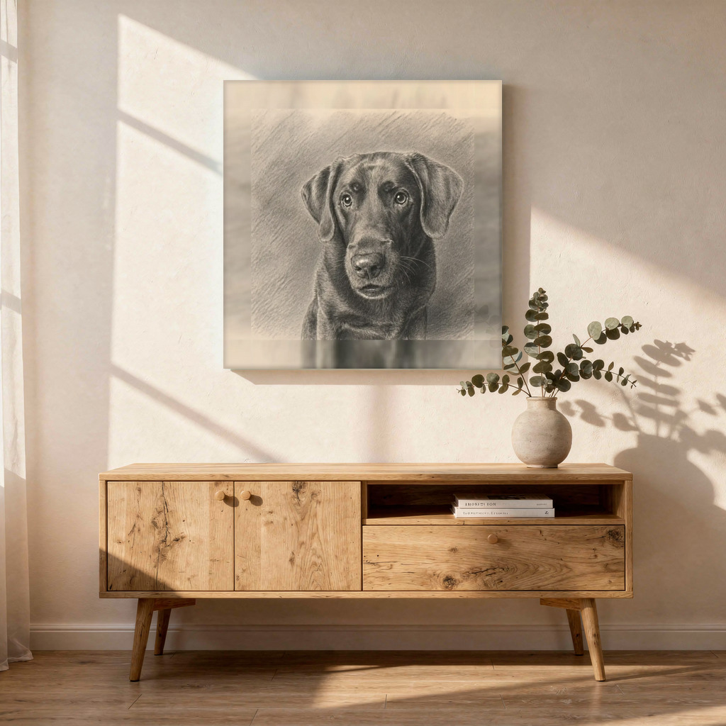 The exact Pencil Keepsake artwork shown on Oil Painting Memorial Canvas, 16x20