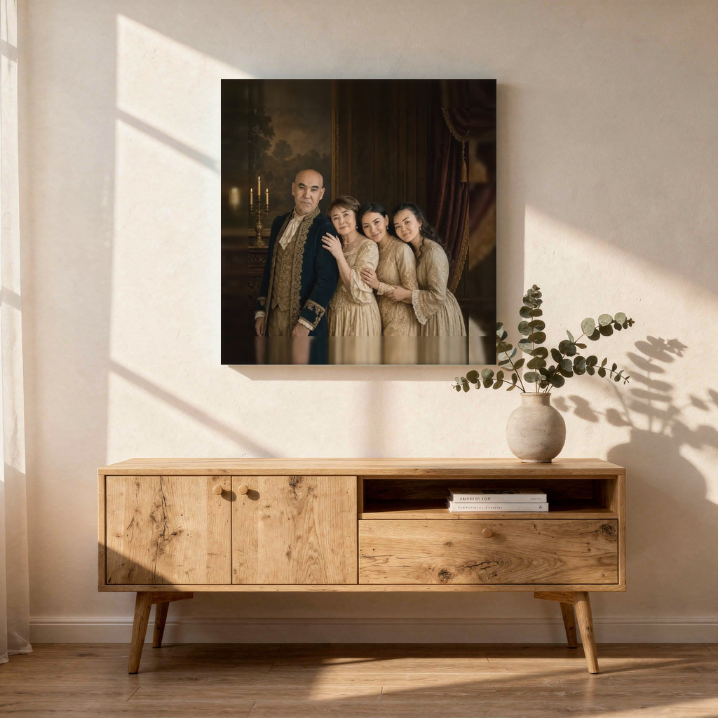 The exact Royal Heritage artwork shown on Mom as a Renaissance icon — quietly grand.