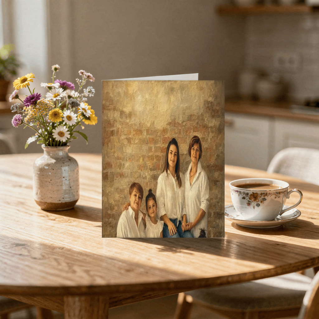 The exact approved portrait on Greeting Card