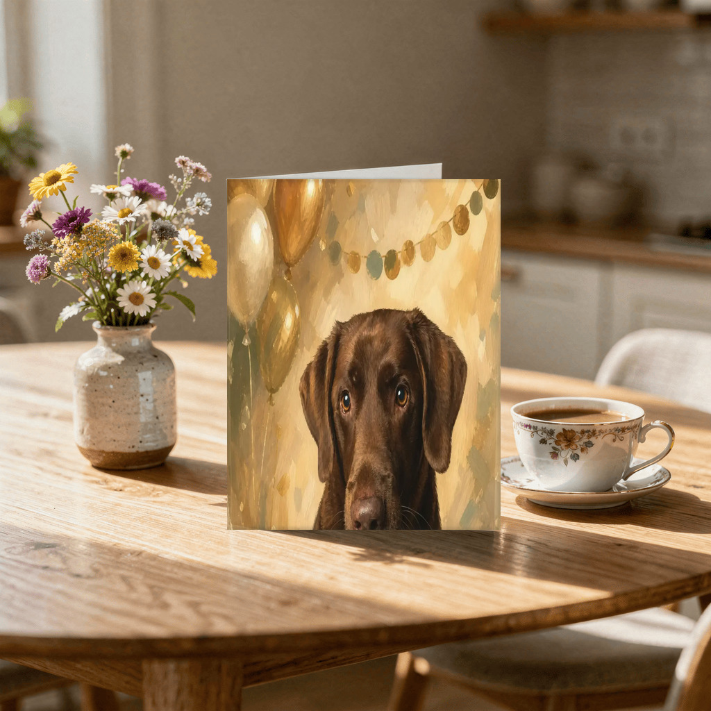 The exact Celebration Storybook artwork shown on Watercolor Pet Birthday Card