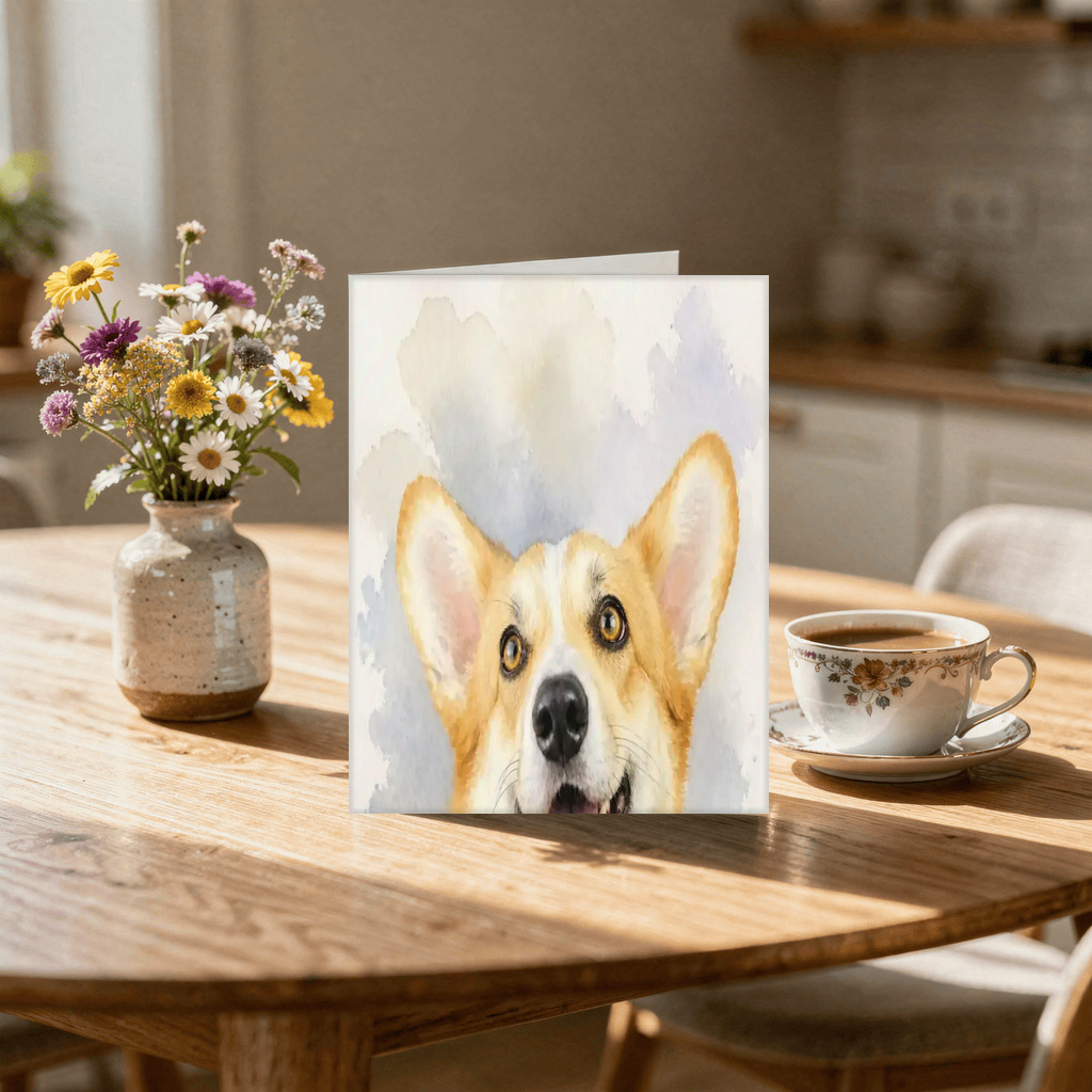 The exact Signature Watercolor artwork shown on Watercolor pet card — under $15, professionally appropriate.