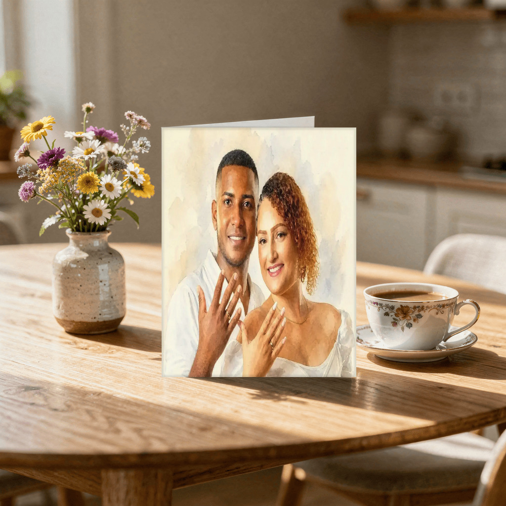 The exact Signature Watercolor artwork shown on Watercolor Painting Greeting Card