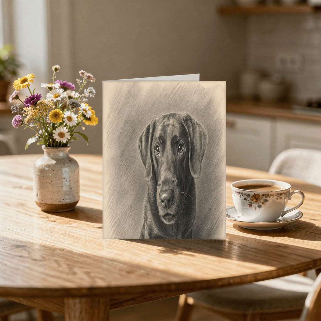 The exact Pencil Keepsake artwork shown on A hand-drawn pencil card — quiet and sincere.
