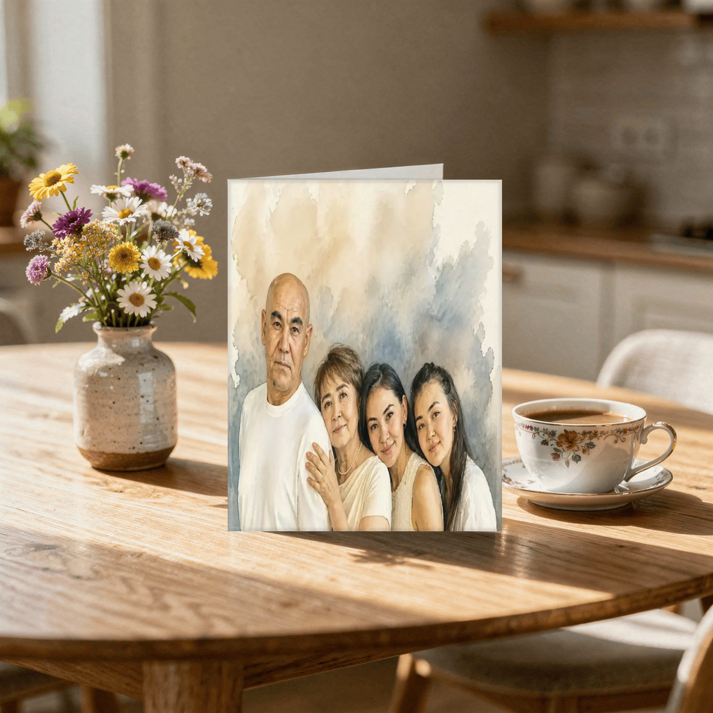 The exact Signature Watercolor artwork shown on Greeting Card