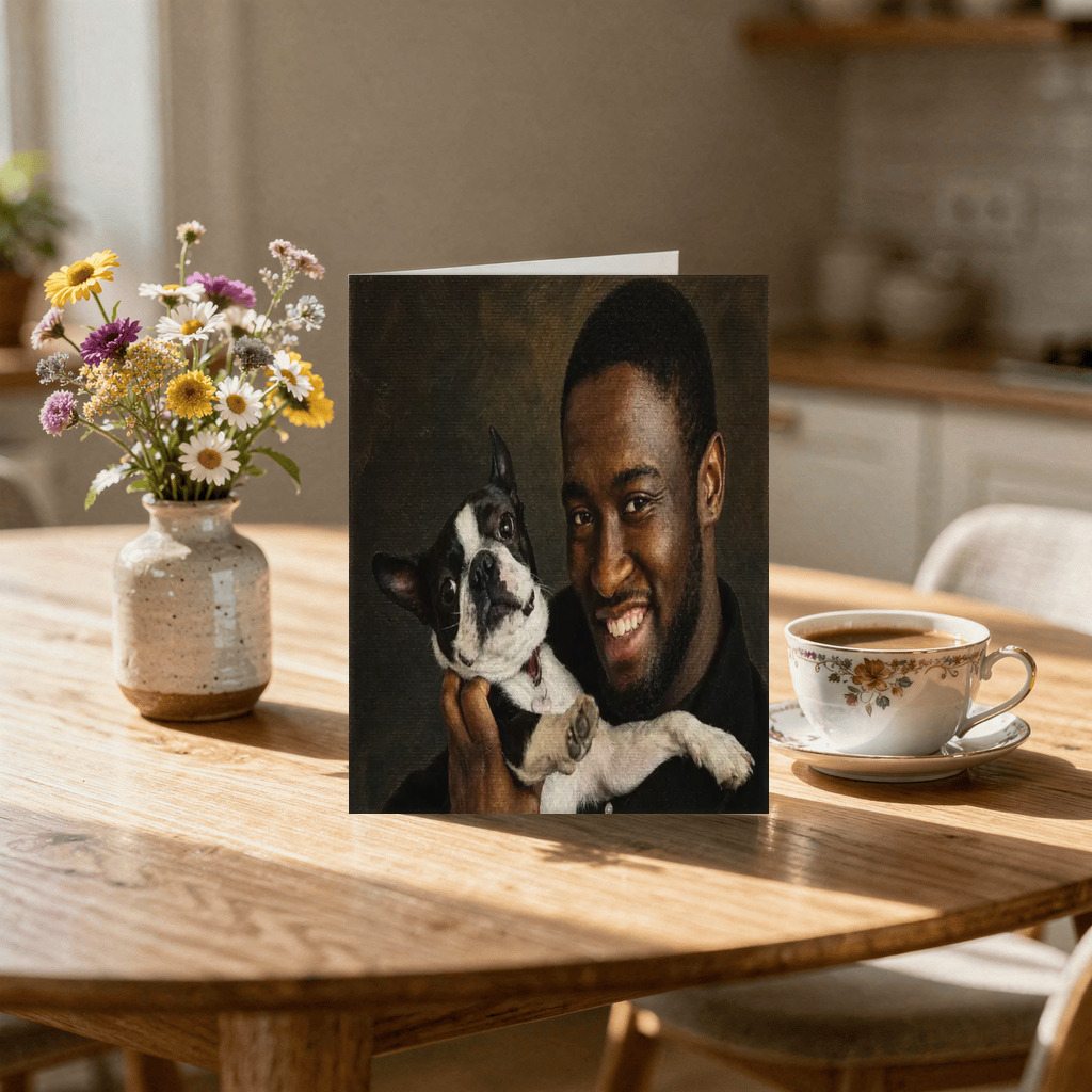 The exact approved portrait on Greeting Card