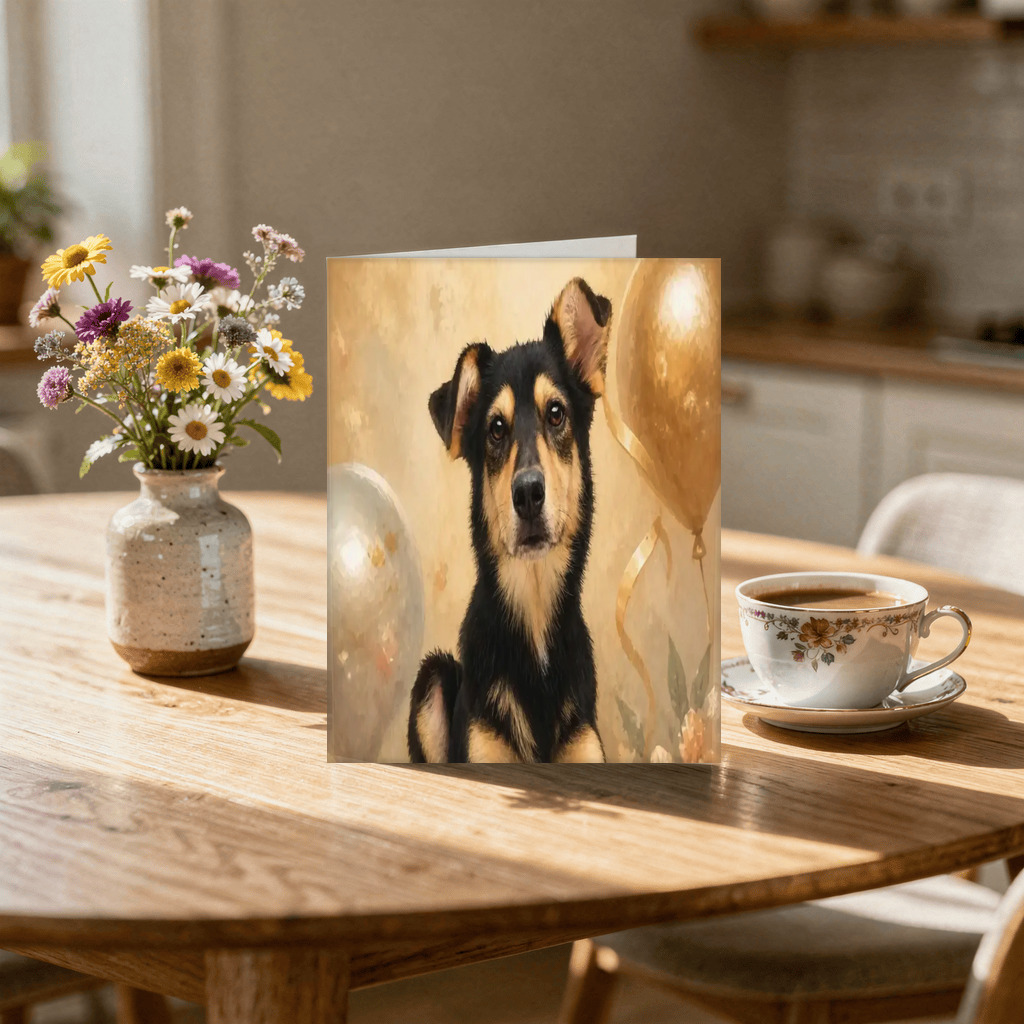 The exact Celebration Storybook artwork shown on Pop Art pet card — bright, holiday-ready.