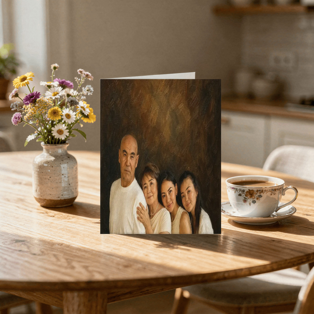 The exact approved portrait on Greeting Card