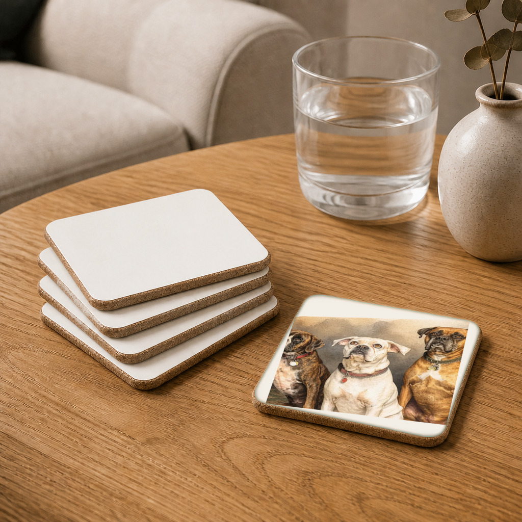 The exact Signature Watercolor artwork shown on Coaster set — break-room appropriate, multi-pet friendly.