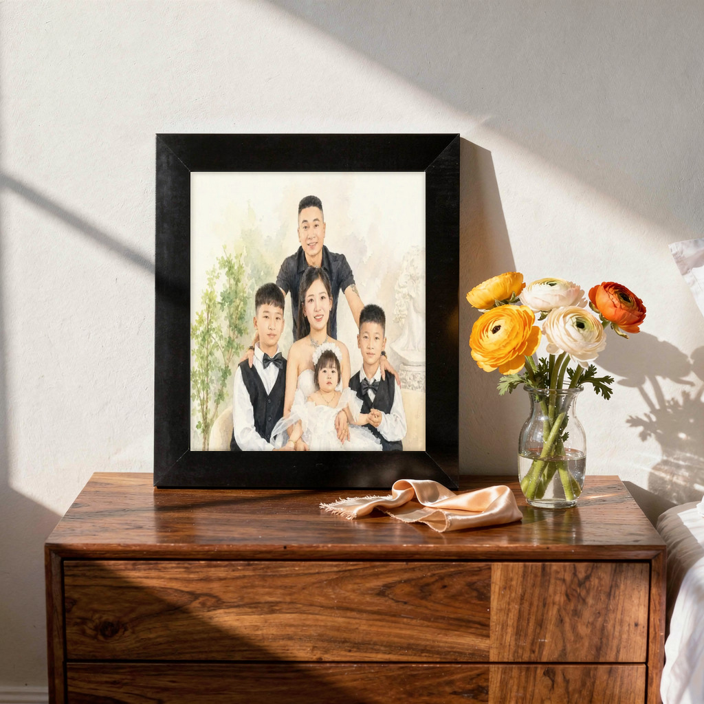 Watercolor portraits for Christmas sample