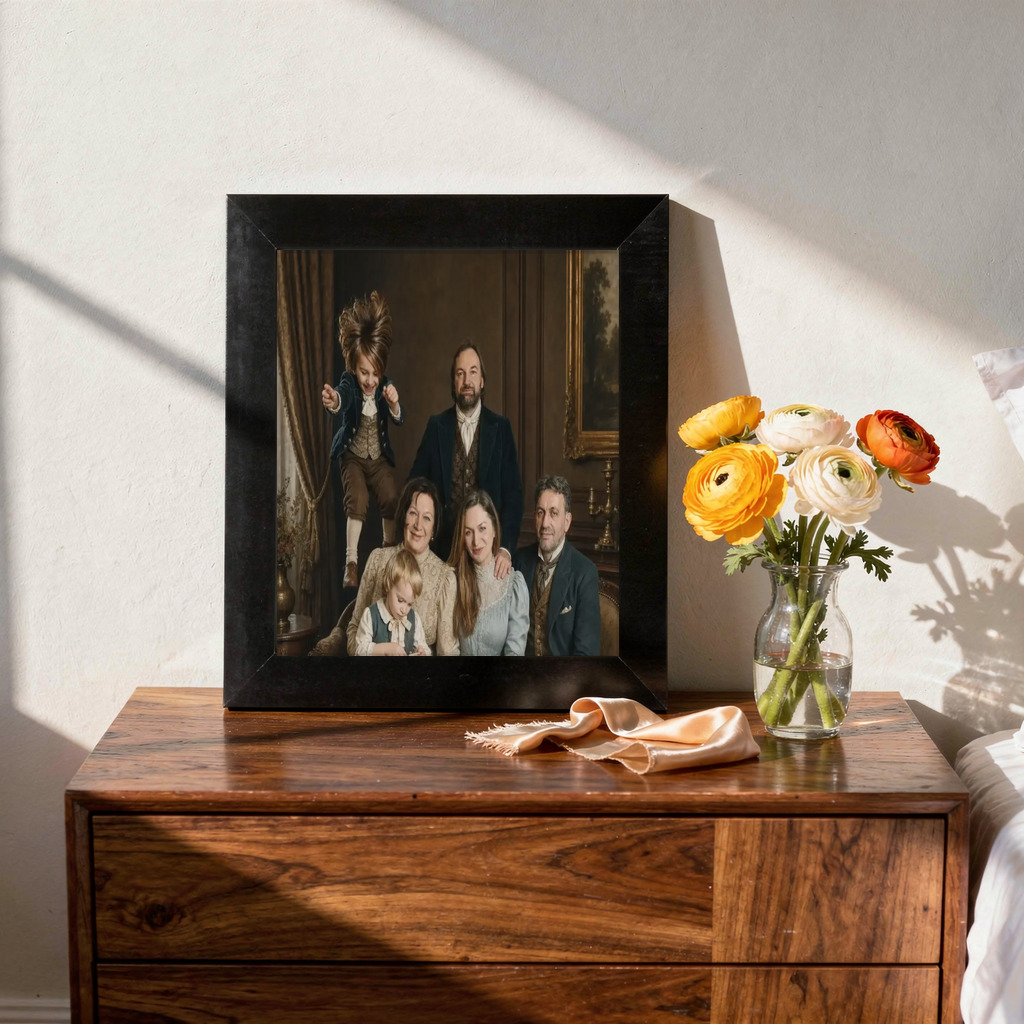 The exact Royal Heritage artwork shown on Old-world elegance for her china cabinet wall.