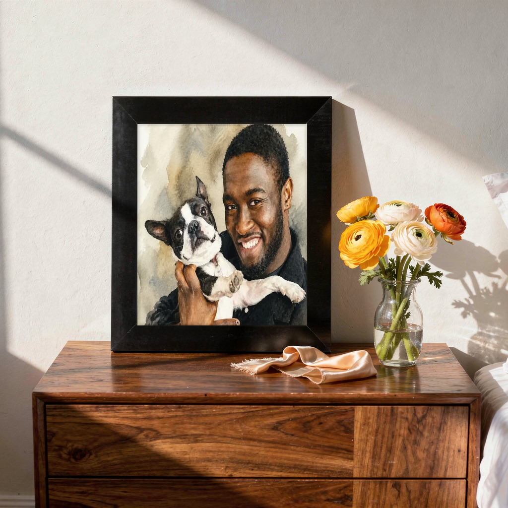 The exact approved portrait on Framed Print