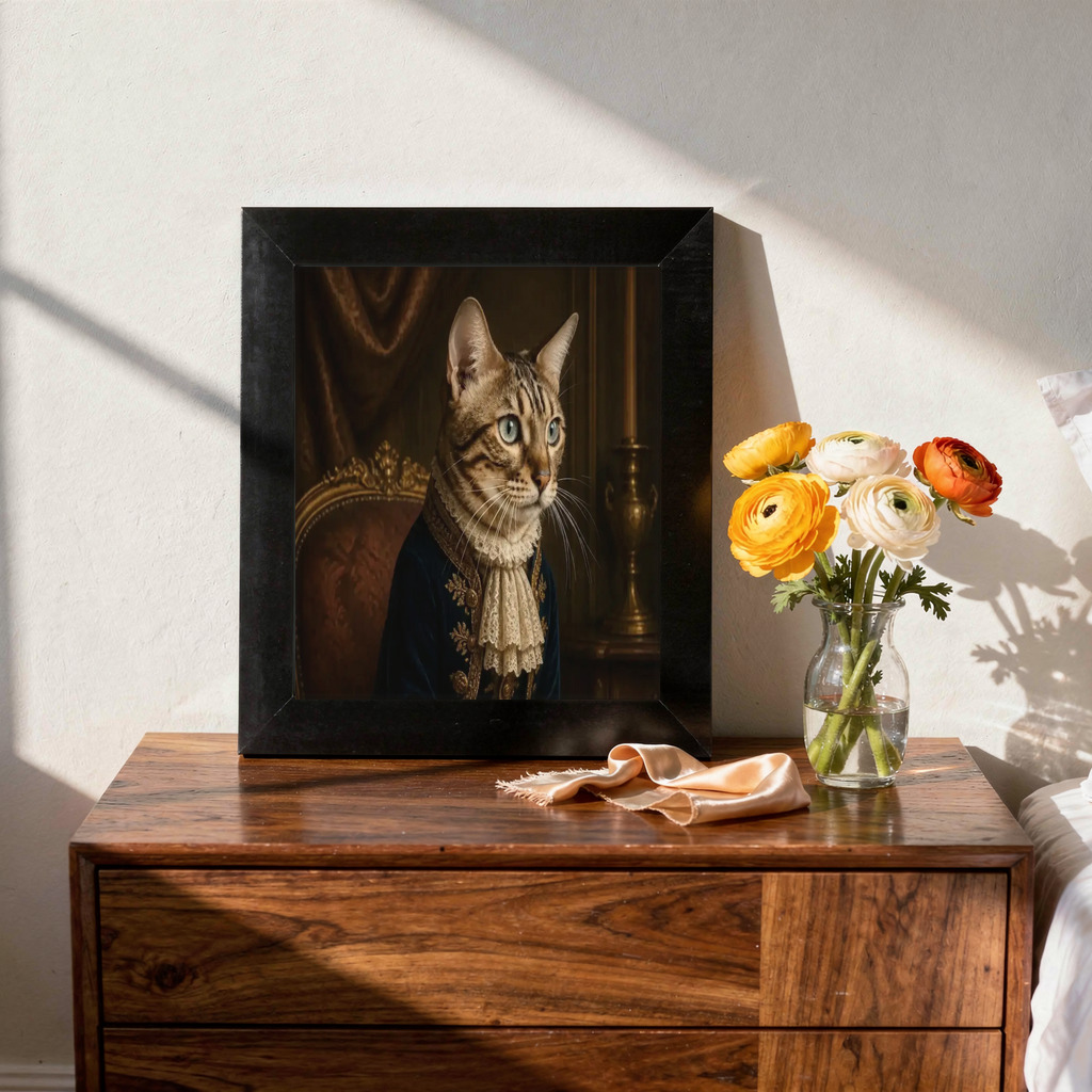 The exact Royal Heritage artwork shown on Renaissance Royal — reads dignified for cats where it reads absurd for dogs.