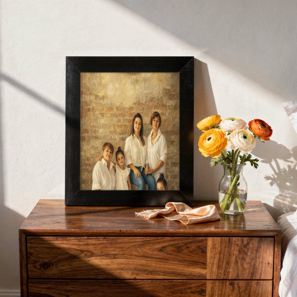 The exact approved portrait on Framed Print