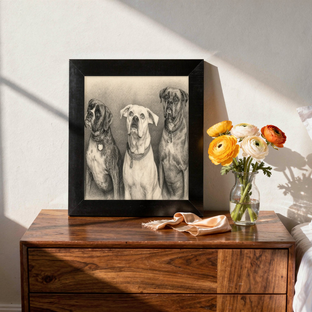 Pencil Sketch portraits for Pet Portraits sample