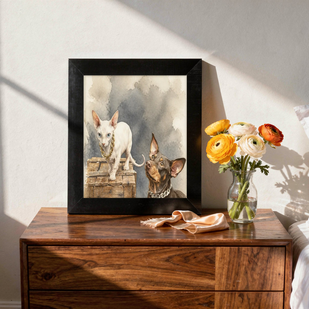 Pet portrait style example for the British Shorthair guide