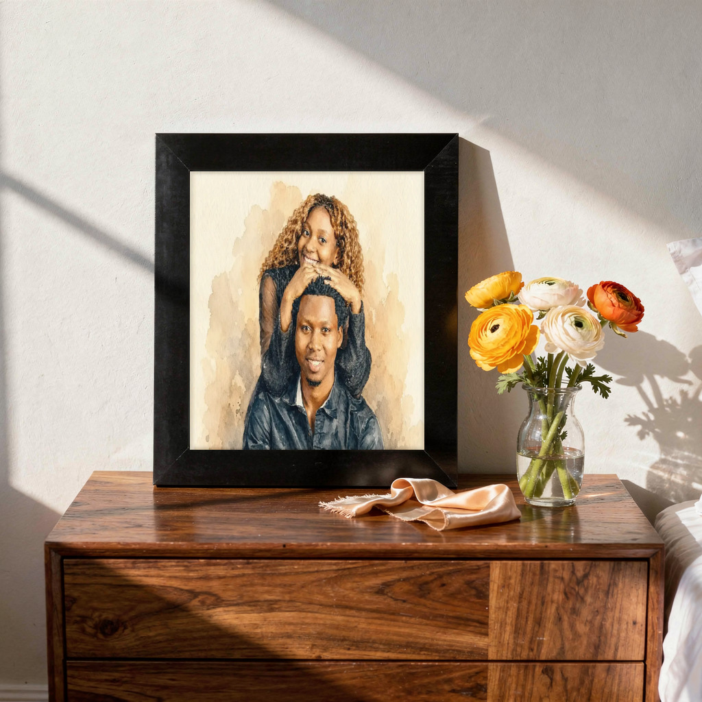 Portrait gifts for new parents sample
