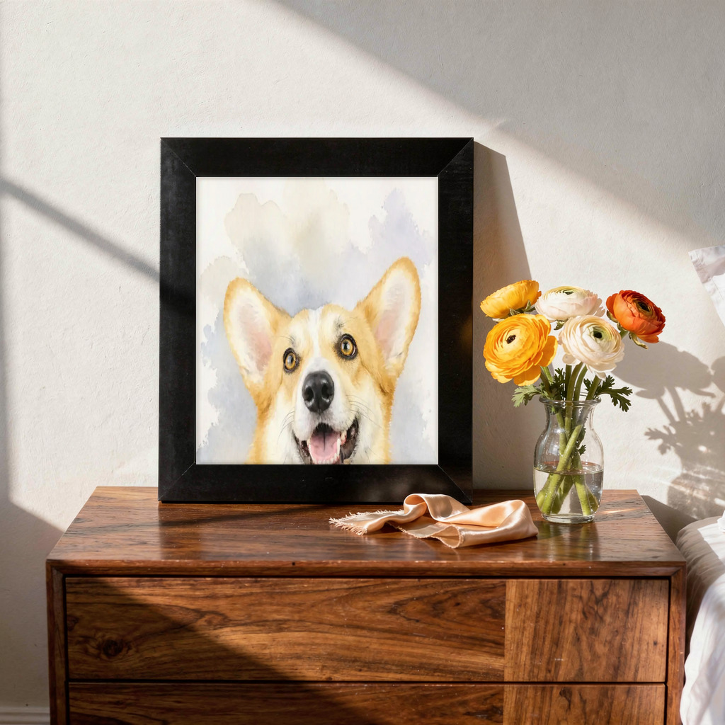 Pet portrait style example for the Dachshund guide