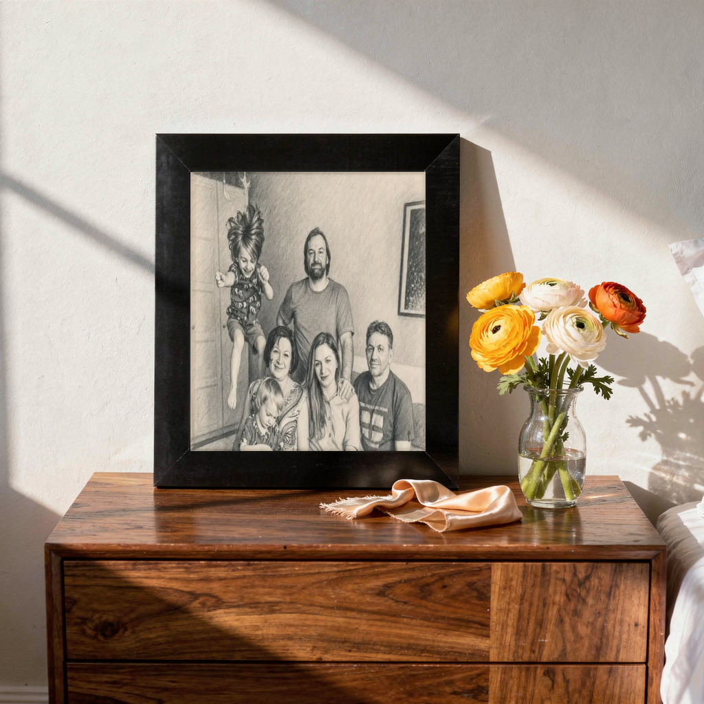 The exact Pencil Keepsake artwork shown on Framed Print