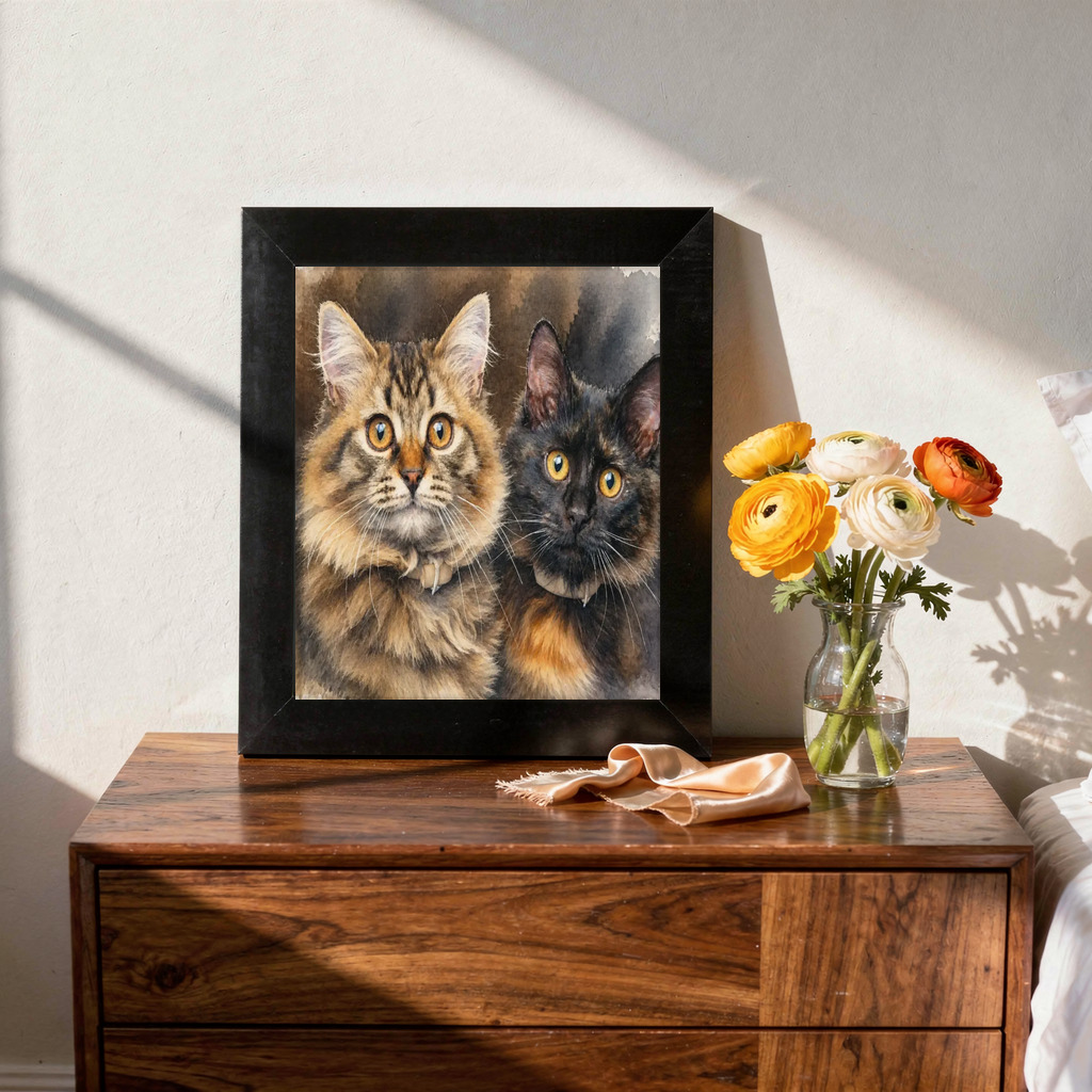 Pet portrait style example for the Siamese guide