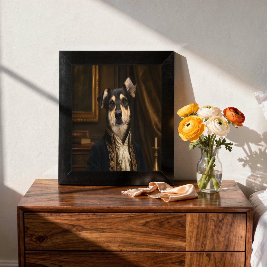 The exact Royal Heritage artwork shown on Renaissance Royal — the viral pet-portrait style.