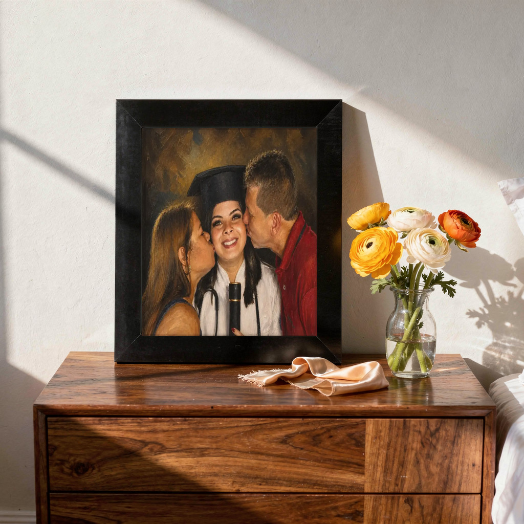 The exact Museum Oil artwork shown on Oil painting framed print — for senior tech or vet relationships.
