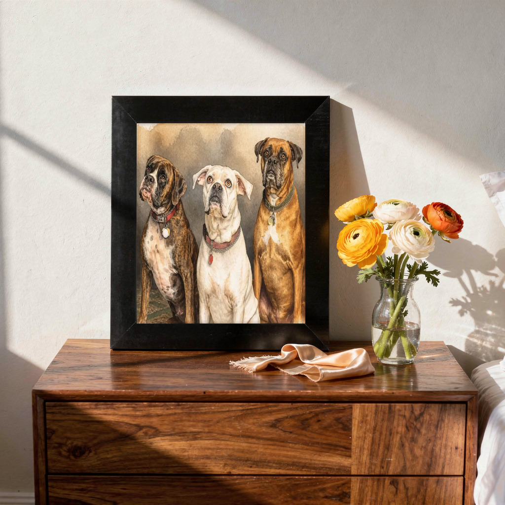 A portrait that still looks unmistakably like your pet sample