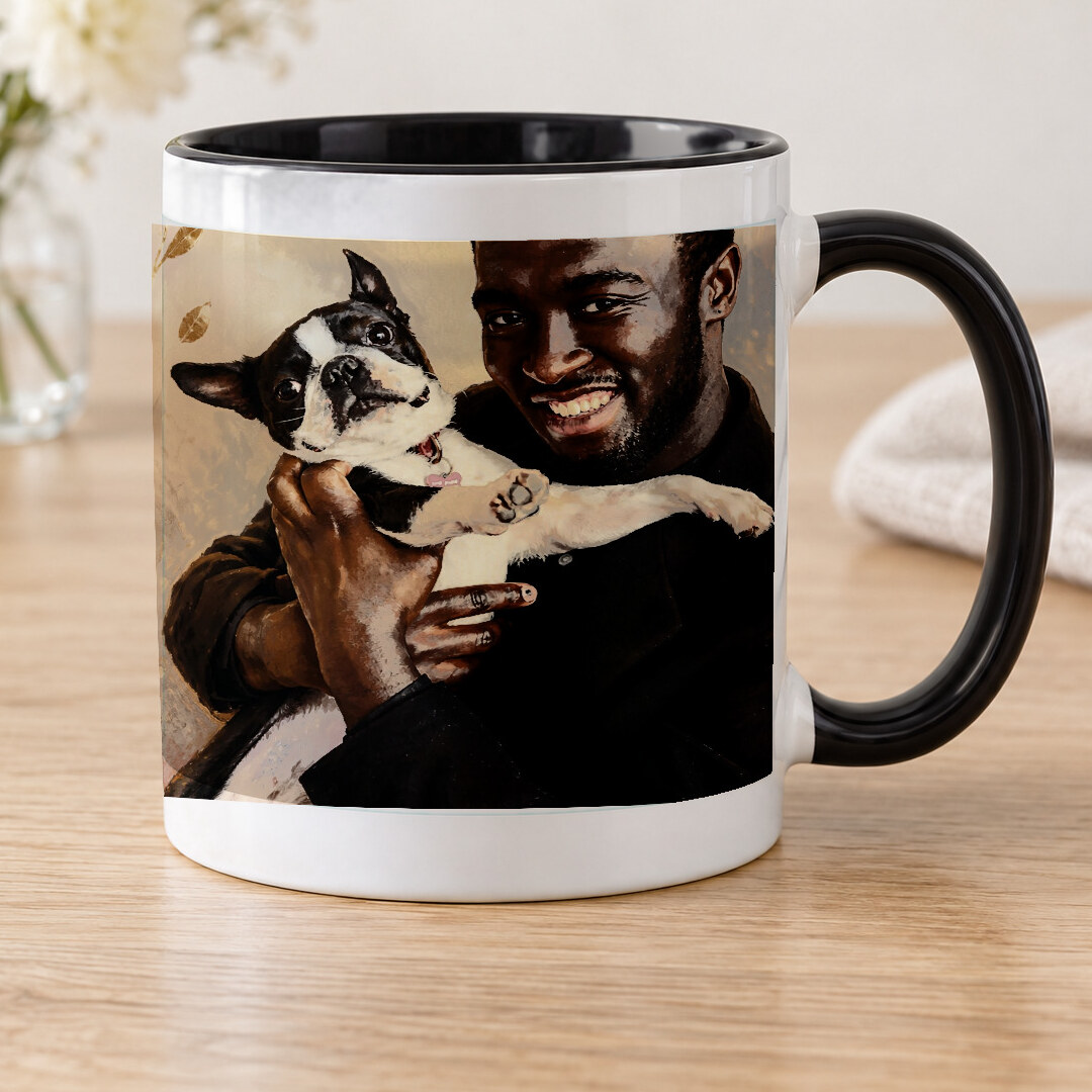 Illustrative portrait example on Accent Mug